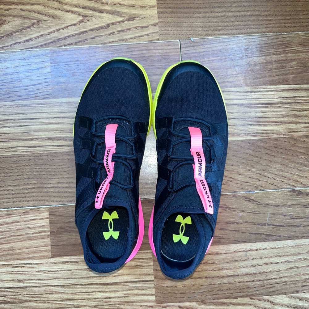 Under Armour Black Shoes with Pink and Yellow Accents